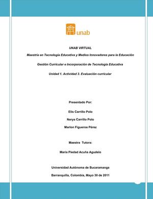 Evaluación Curricular