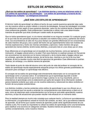 ESTILOS DE APRENDIZAJE