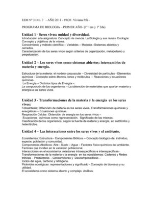 Programa de Exámenes previos - Biologia 1