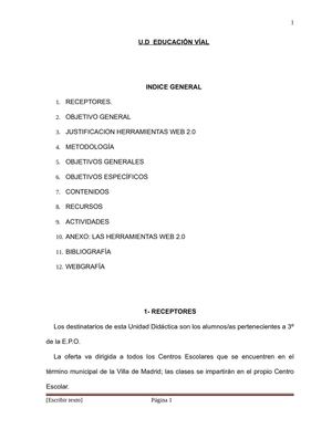 Unidad didáctica: Educación vial