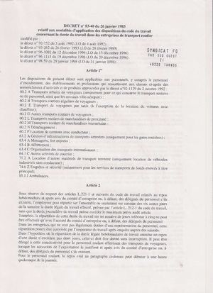 Décret n°83-40 du 26 janvier 1983