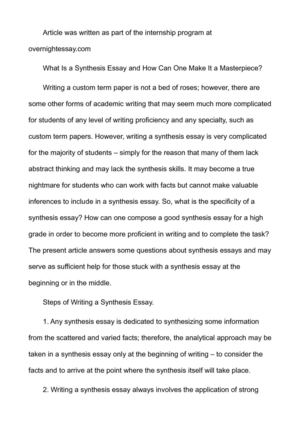 calamo what is a synthesis essay and how can one make it a what is a synthesis essay and how can one make it a masterpiece