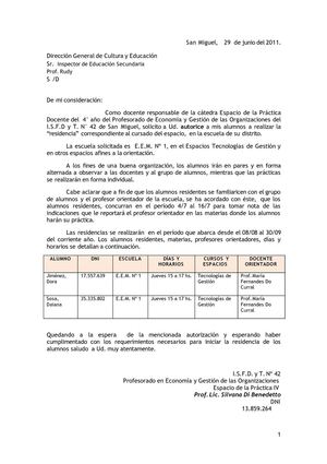 Carta para el inspector de San Miguel - Media 1