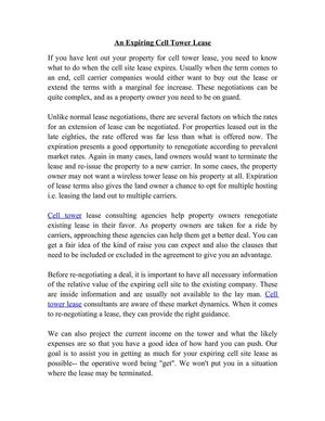 An Expiring Cell Tower Lease