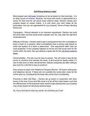 Cell Phone Antenna Lease