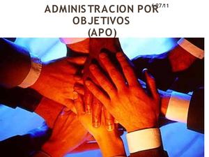 ADMINISTRACIÓN POR OBJETIVOS (APO)