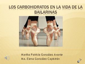 Los carbohidratos en la dieta de las bailarinas