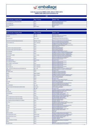 Liste des exposants 2010 & 2008