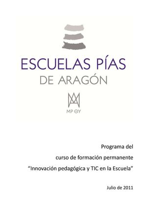 Programa del curso Escuelas Pias