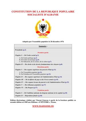 Constitution de la République populaire socialiste d'Albanie