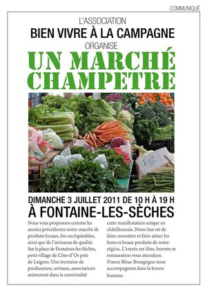 Marché champetre 3 juillet dans le châtillonnais