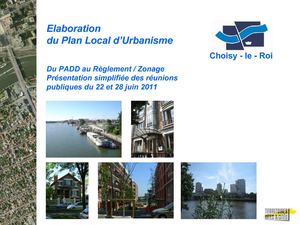 Elaboration du Plan Local d'Urbanisme - Du PADD au Règlement / Zonage