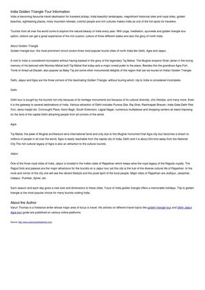 India Golden Triangle Tour Information
