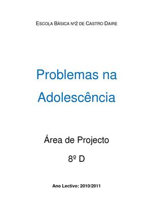 Problemas na Adolescência