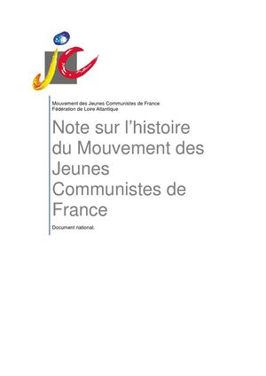 Note sur l'histoire du MJCF
