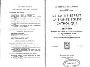 Le Saint Esprit - La Sainte Eglise Catholique - Mgr Tihamer Toth