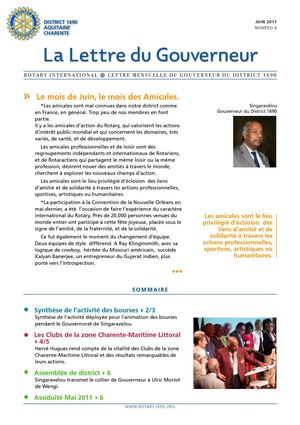 Lettre du Gouverneur Juin 2011