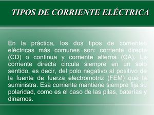 tipos de corrientes electricas