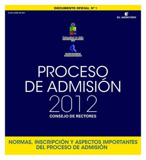 Admisión 2012 Ues del CRUCH