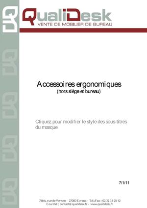 Accessoires ergonomiques Qualidesk - complément à L'ergonomie globale