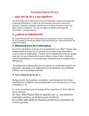 Conceptos básicos de tic