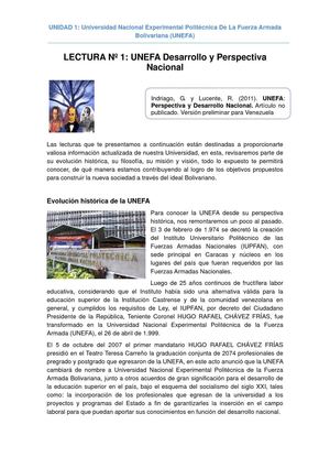 UNEFA Desarrollo y Perspectiva Nacional