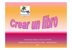 Tutorial para realizar un libro en ETOYS
