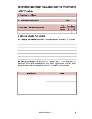CUESTIONARIO DE PUESTOS