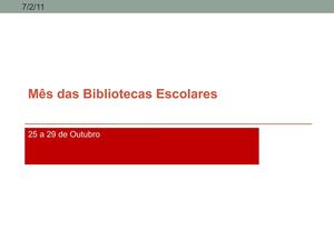 Mês das Bibliotecas Escolares