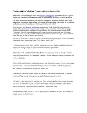 Freelance Writers Guides: Freelance Writing Opportunities