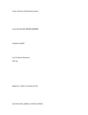 RESEÑA EL JOVEN LENNON
