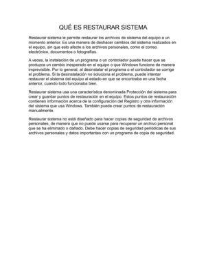 RESTAURAR SISTEMA