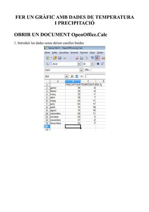Instruccions: fer un climograma amb OpenOffice.Calc
