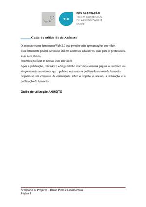 Guião de utilização ANIMOTO