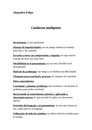 conductas inteligentes Alejandro