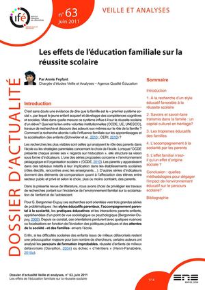 Education familiale et réussite scolaire 