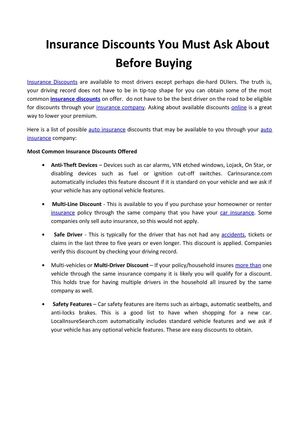 Insurance Discounts You Must Ask About Before Buying