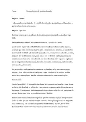 Tipos de Masculinidades