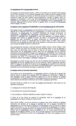 La comprensión lectora