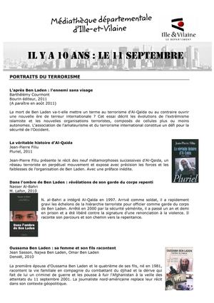 Sélection d'ouvrage sur le 11 septembre 2001