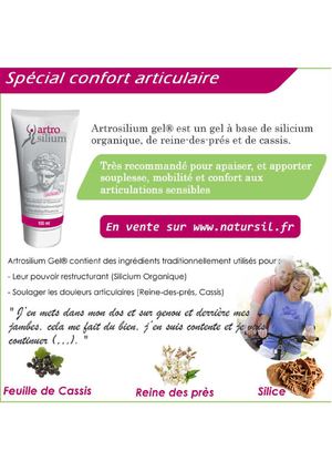 Artrosilium Gel à base de silicium organique - Confort articulaire Genou, articulations