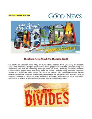 Christians News About The Changing World