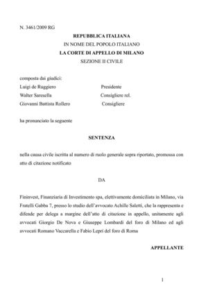 Sentenza LODO MONDADORI