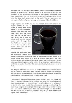 Bistro Double Wall Insulated Glass Espresso Bodum Glasses Review