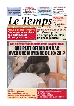 Le Temps d'Algérie Edition du Lundi 11 juillet 2011