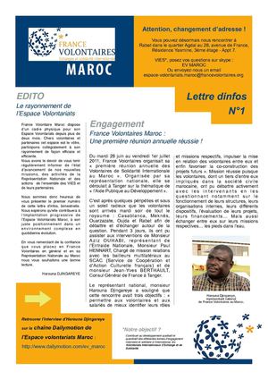 France Volontaire Maroc - Lettre d'infos 1