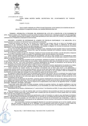 ACTA PLENO EXTRAORDINARIO DE ENERO 2011