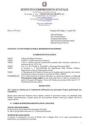 Potenziamento lingua inglese