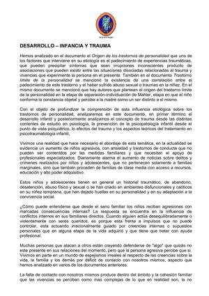 Desarrollo-Infancia y Trauma