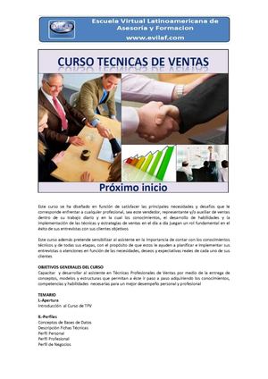 Curso Virtual de Tecnica de Ventas